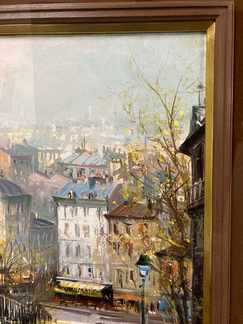 油彩 油絵 パリ風景画【Lucien Delarue】 印象派 サイン F6号