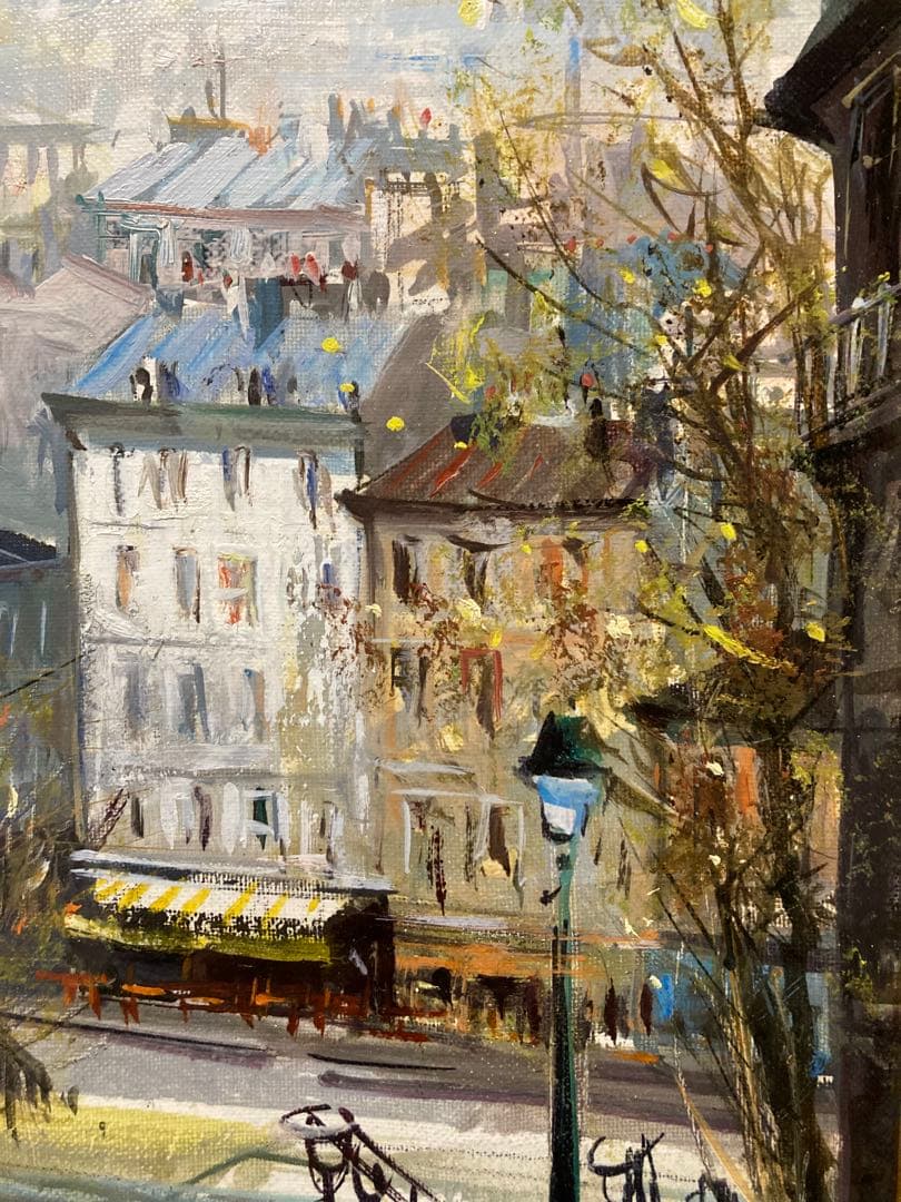 油彩 油絵 パリ風景画【Lucien Delarue】 印象派 サイン F6号