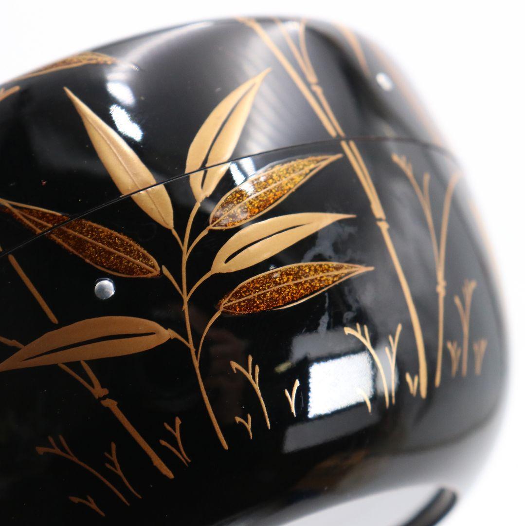 松永松寛作 笹露蒔絵 平棗 銀粒 茶道具 共箱　V871　N6