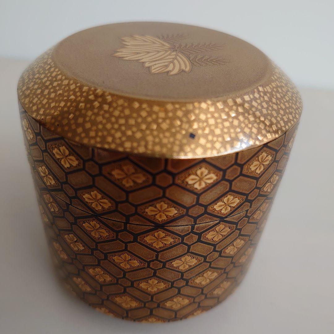 茶平一斎 雪吹 蜀江錦 本蒔絵 内梨地 輪島塗　共箱　共布