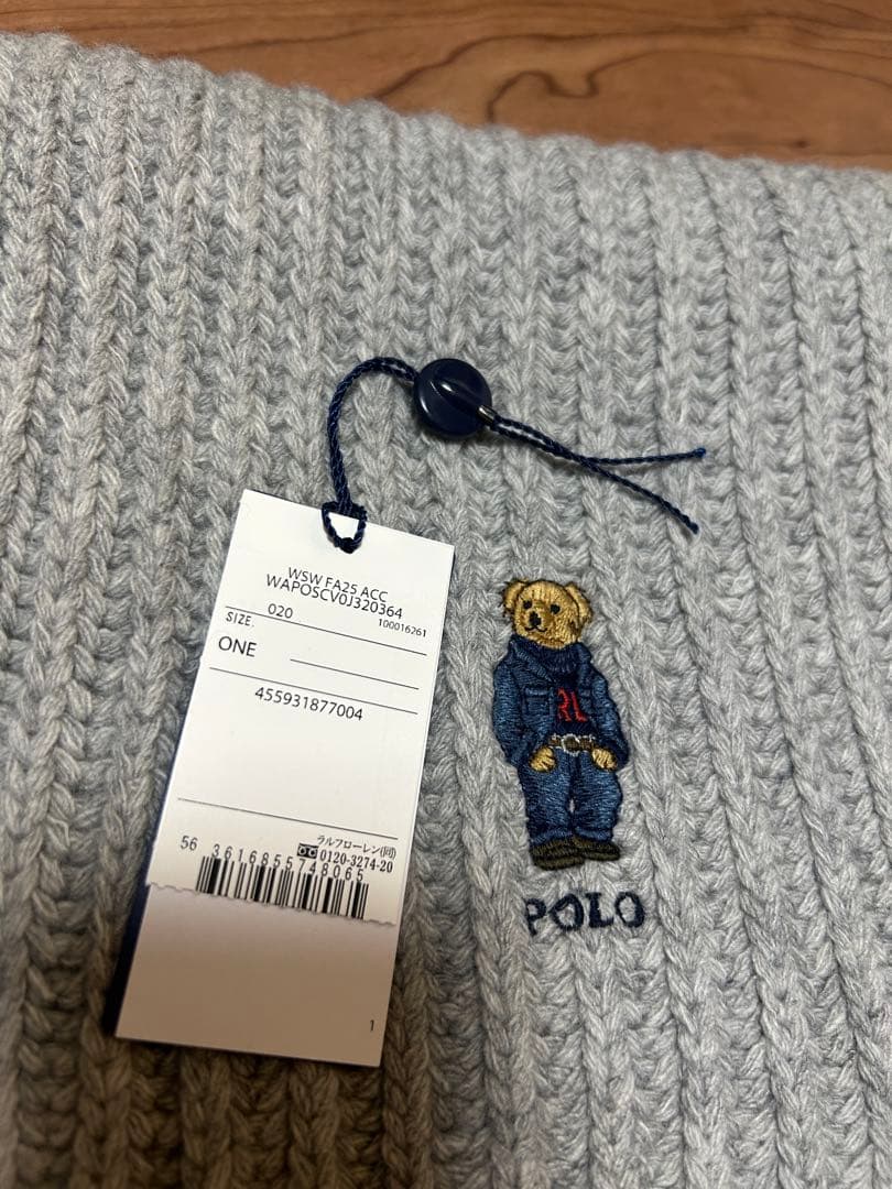 ポロベア　Polo by Ralph Lauren グレー マフラー