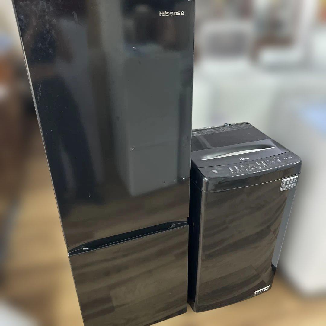 自社配送設置無料ブラック家電セット 洗濯機ハイアール 冷蔵庫ハイセンス　高年式