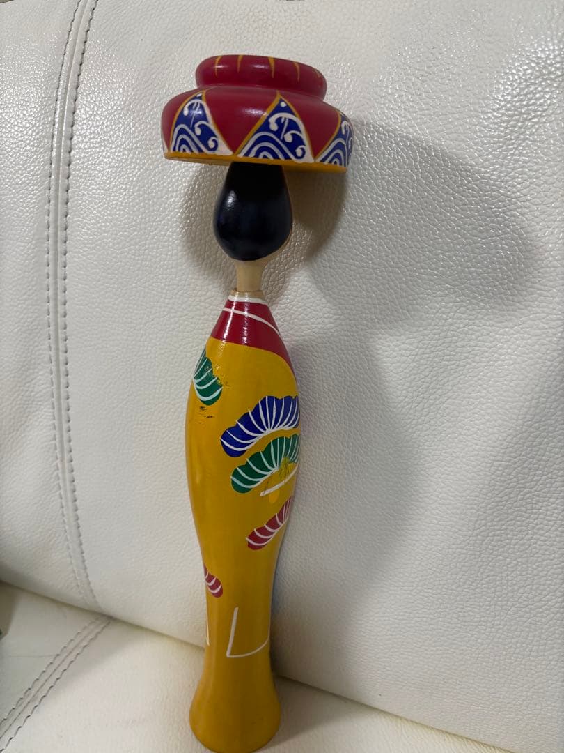 琉球 みやらびこけし 木製 沖縄 民芸品 こけし 高さ約33cm 幅約9cm