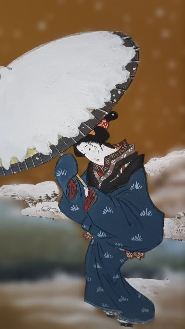 4008）寿峰　美人画　屏風　春夏秋冬？