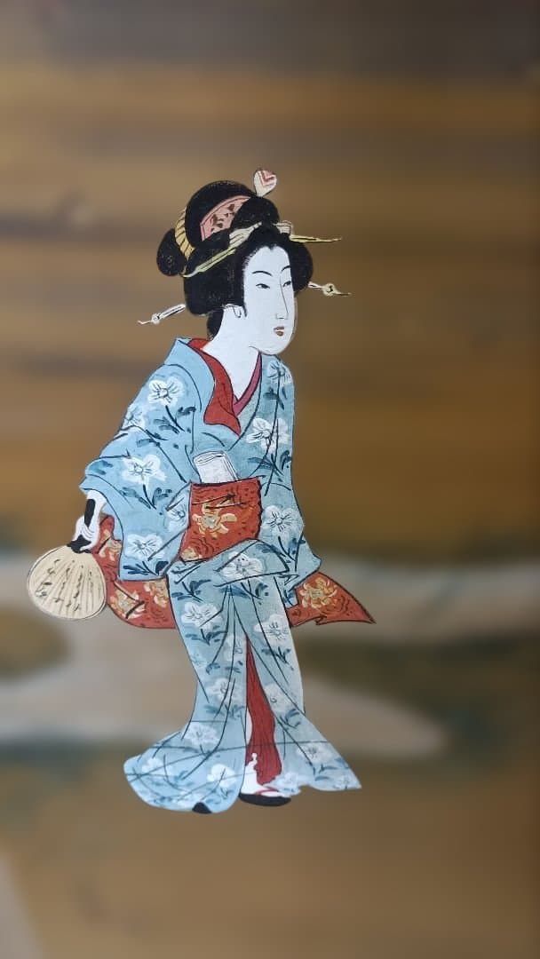 4008）寿峰　美人画　屏風　春夏秋冬？