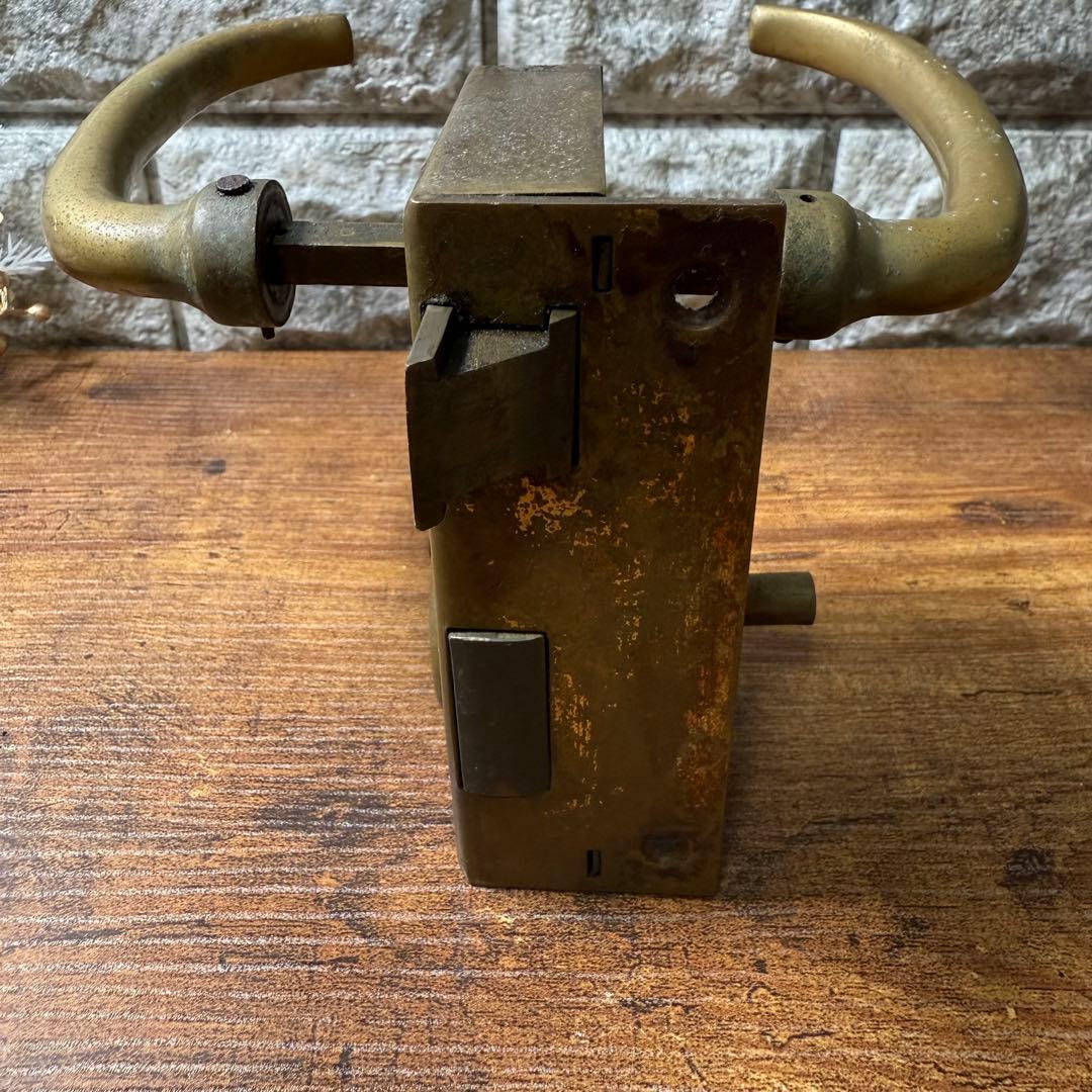 フランス アンティーク ヴィンテージ 鍵付き 真鍮製 ドアノブ