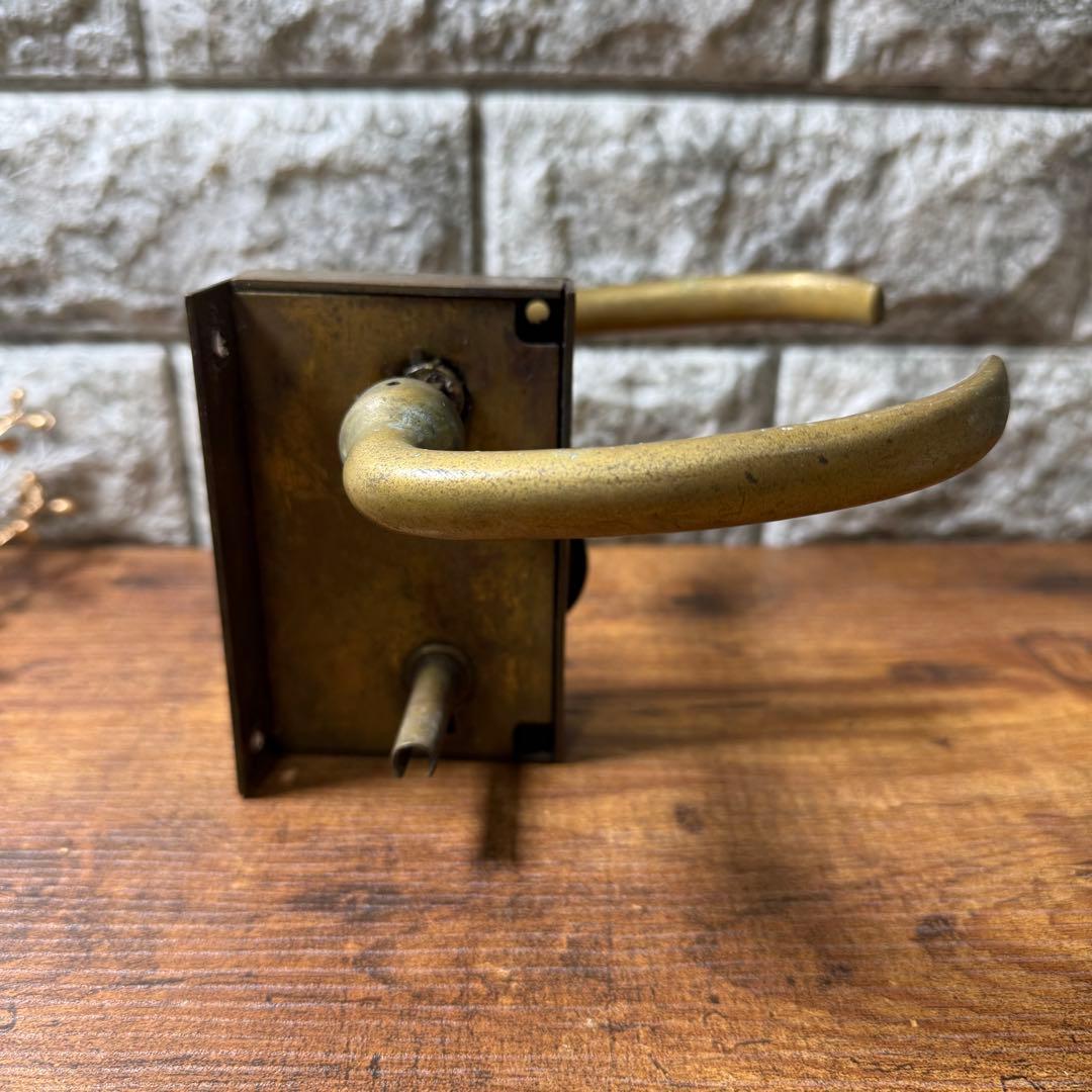 フランス アンティーク ヴィンテージ 鍵付き 真鍮製 ドアノブ