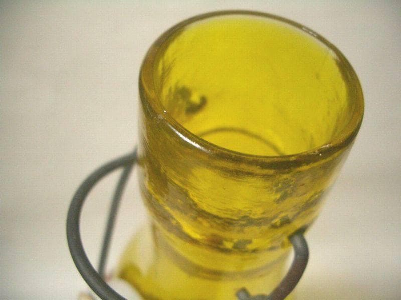 戦前　戦後　空き瓶　栓付き　和ガラス　昭和レトロ　大正　気泡　型吹　吹き硝子