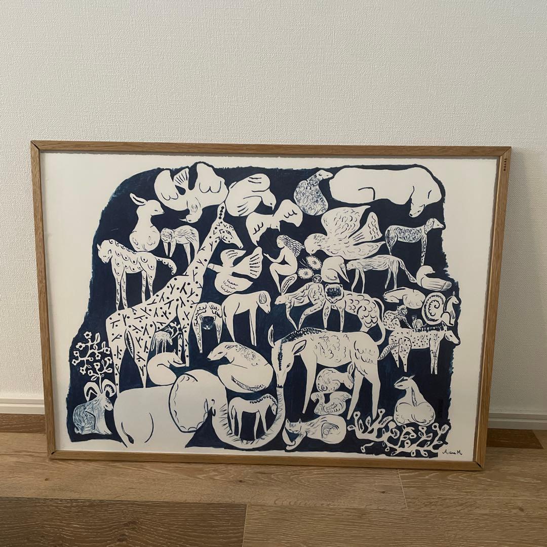 ミナペルホネン　LIFE PUZZLE ポスター　額付き