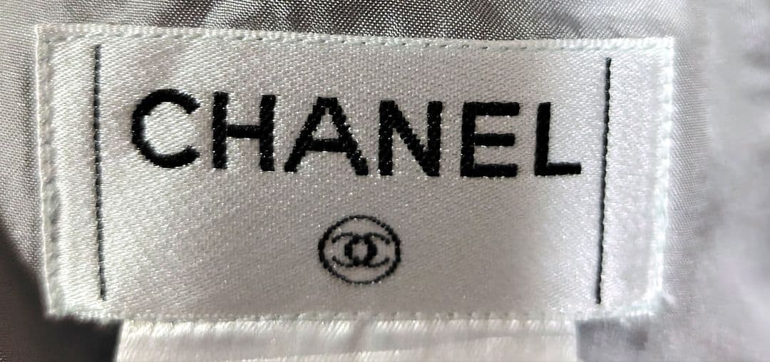 CHANEL ブルーグレー系ツイード　スカート　秋冬　フランス製