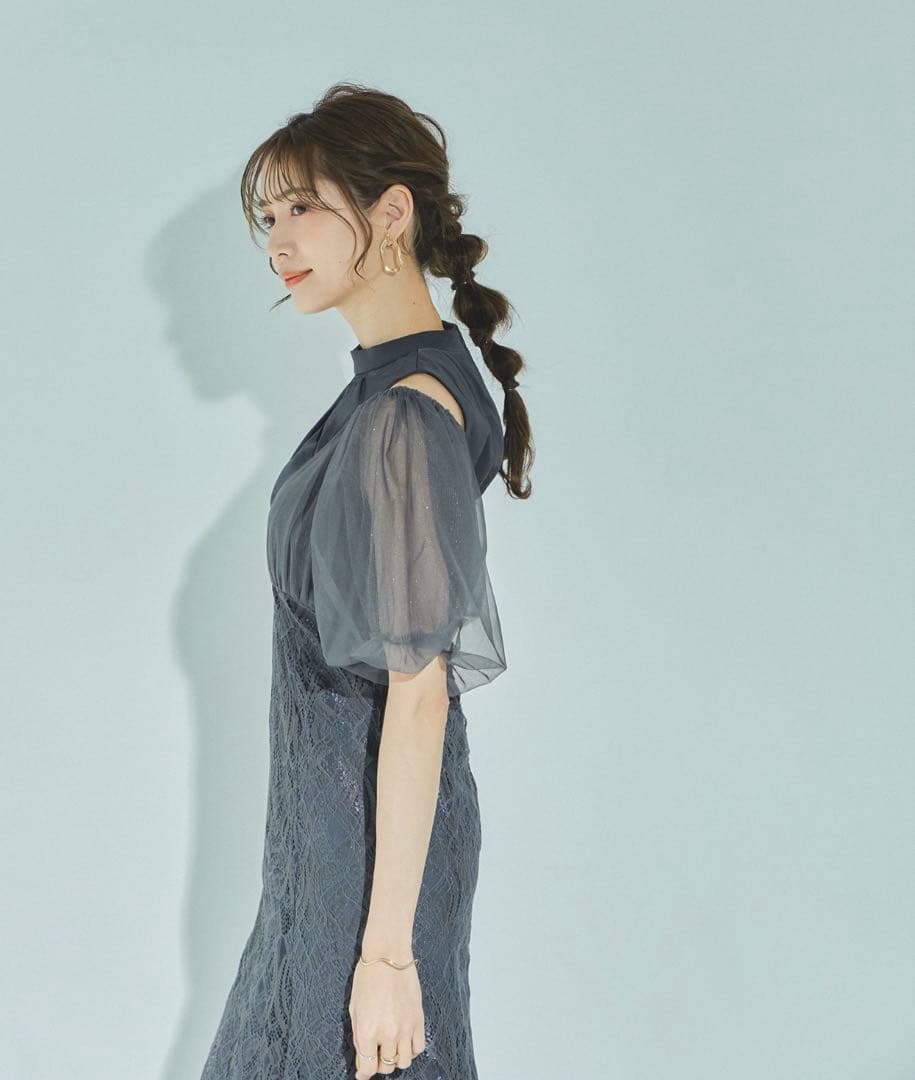 ★新品タグ付き★ドリードール　ラメチュールオフショルデザインドレス　結婚式