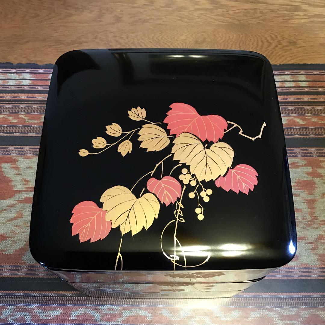 会津塗　年輪漆器　三段重