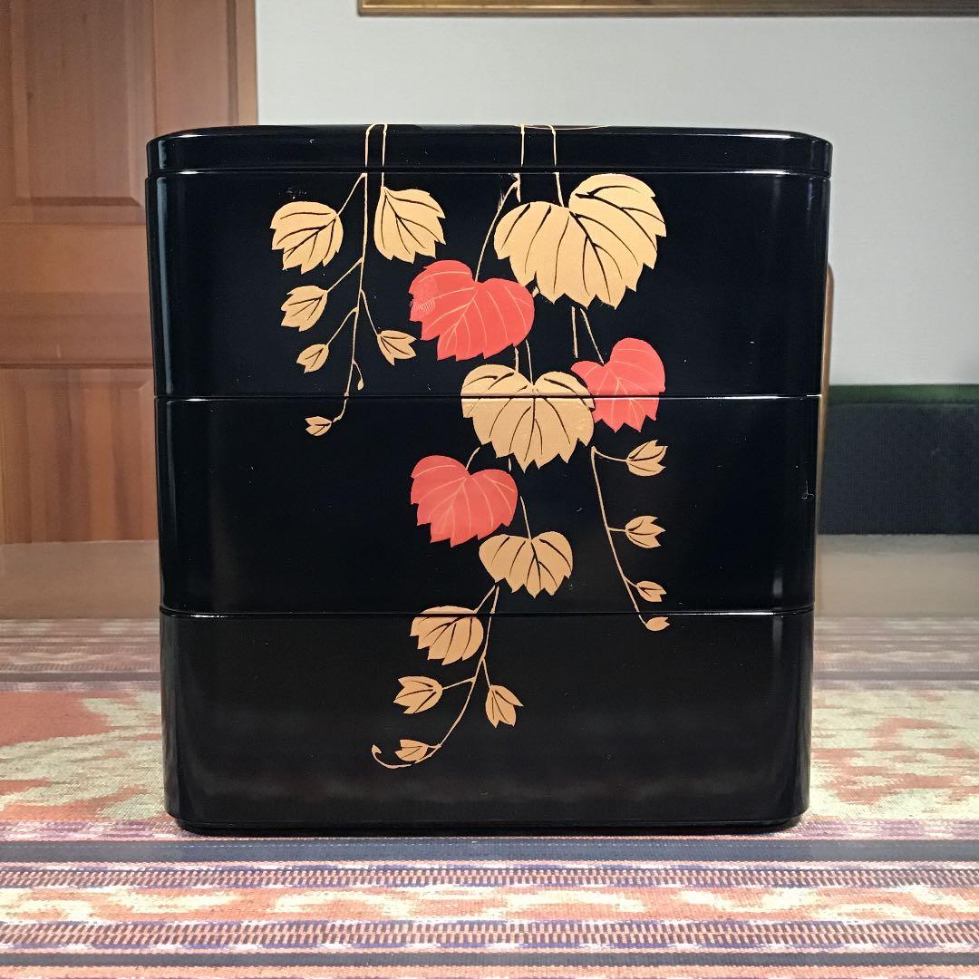 会津塗　年輪漆器　三段重