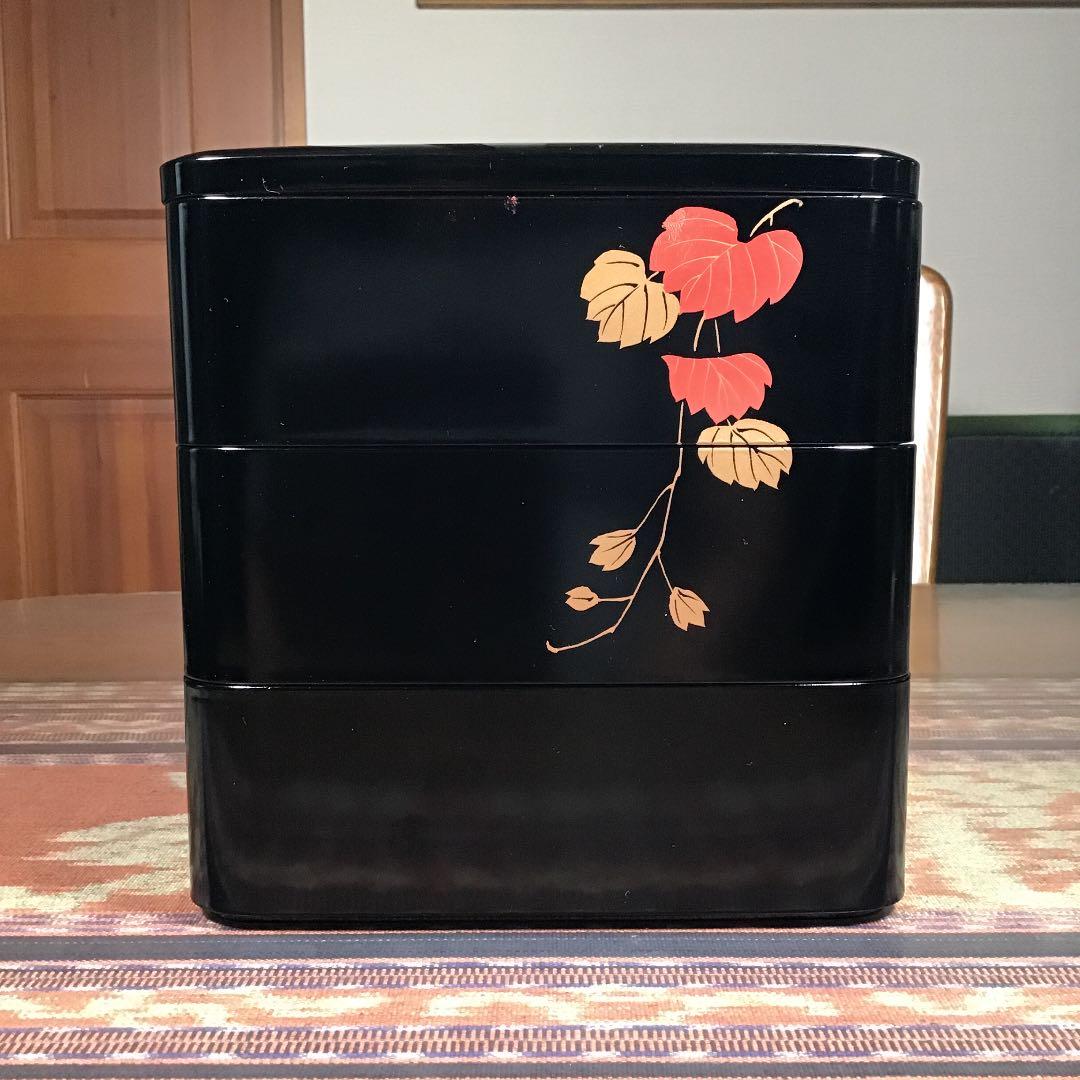 会津塗　年輪漆器　三段重