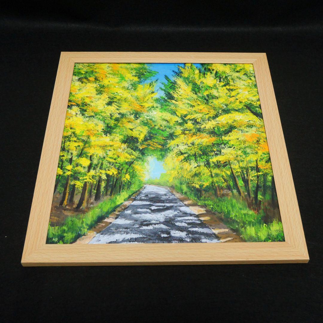 油絵 油彩 油彩画 絵 絵画【ミモザの道】