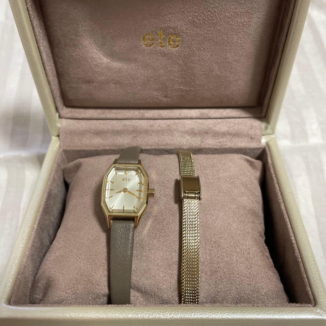 ete 腕時計 イエローゴールド&レザーベルト