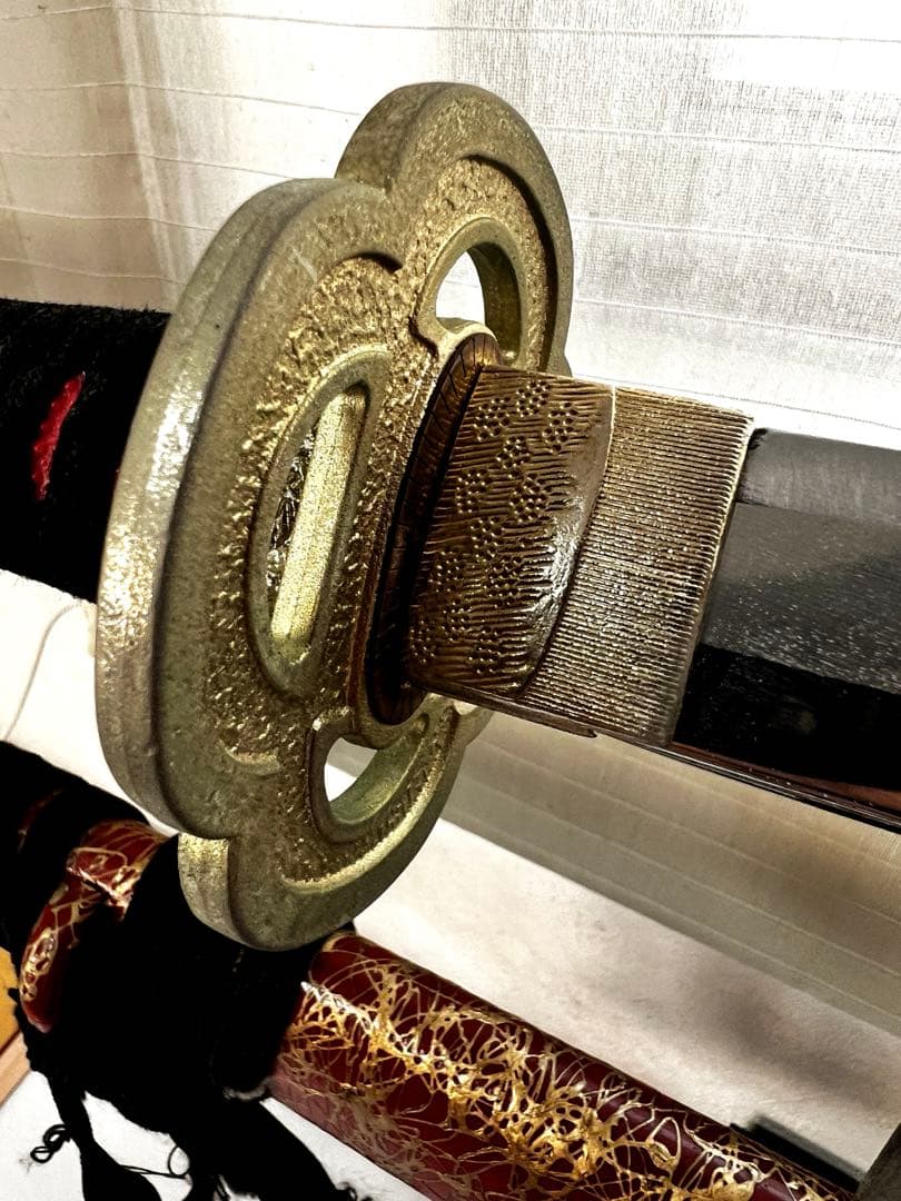 日本武具美術 模擬刀 模造刀 装飾鞘 赤金雲 大刀 豊臣秀吉刀