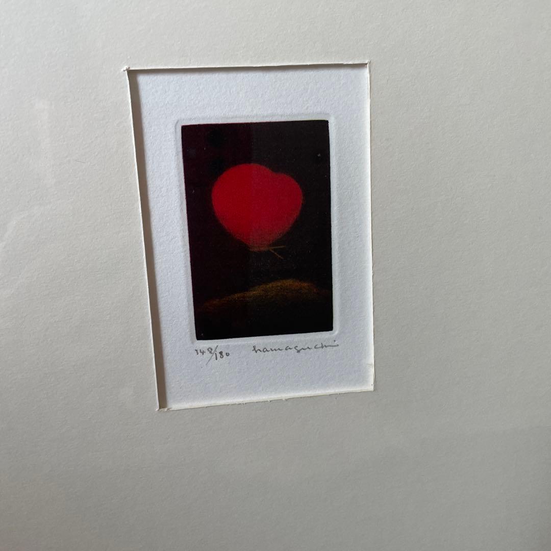 浜口陽三　メゾチント「真紅の蝶」　148/180