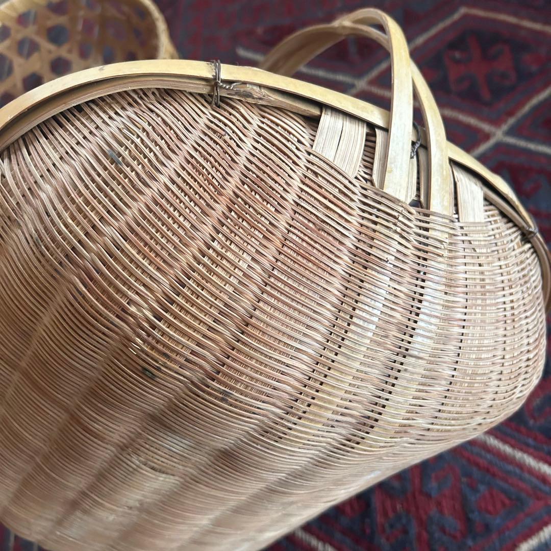 石見銀山　竹細工　手提げ籠　カゴ