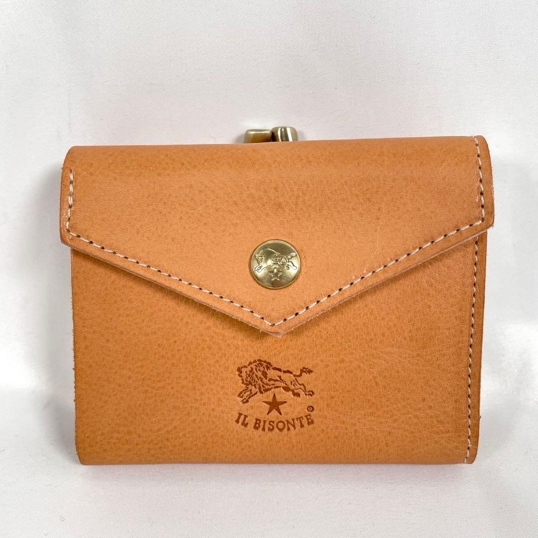 未使用 IL BISONTE イルビゾンテ 三つ折り財布 がま口 コンパクト