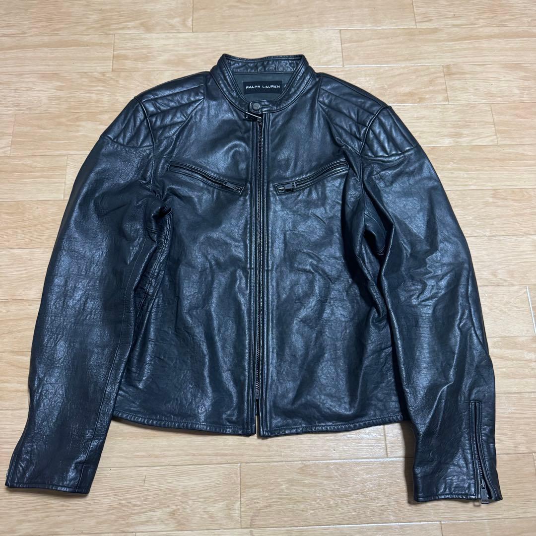 ラルフローレン ブラックレーベル Lサイズ シングルライダースジャケット
