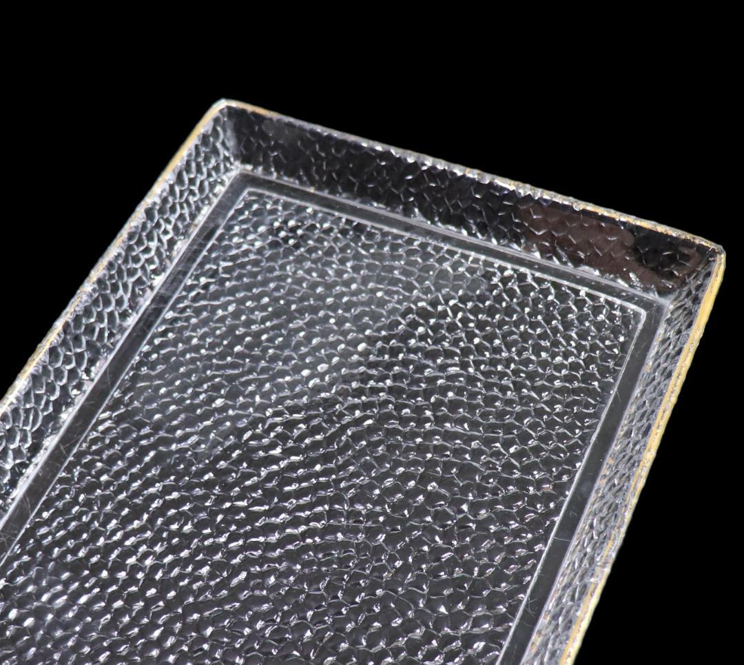 オールド・バカラ 鱗カット装飾 金彩 トレー ゴールド クロコ アンティーク