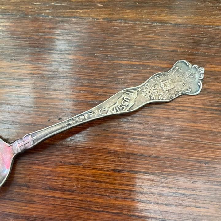 希少品！19世紀　ロシア帝国　銀食器スプーン　アンティークアールヌーヴォー/東欧
