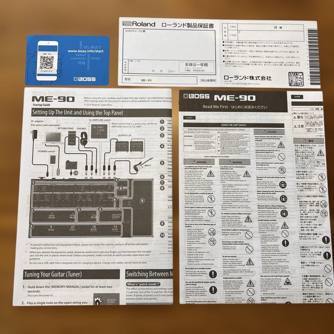 【美品】BOSS ME-90 マルチエフェクター3点セット 純正アダプター付