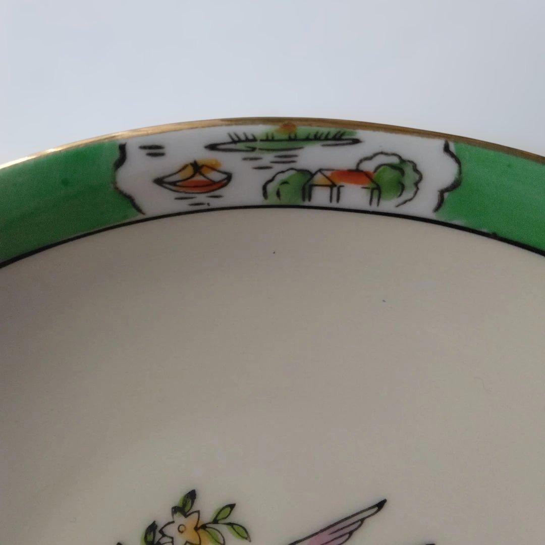 オールドノリタケ　花と鳥の装飾の飾り皿　1920年代