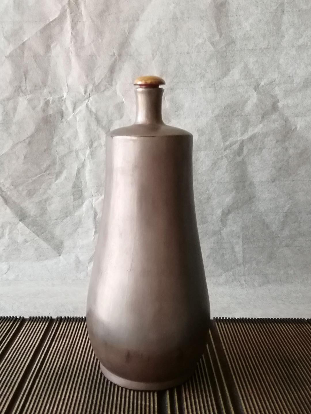 逸品　漆　木工　銀粉蒔　内朱塗り　江戸時代　水筒　徳利　花瓶和骨董　アンティーク