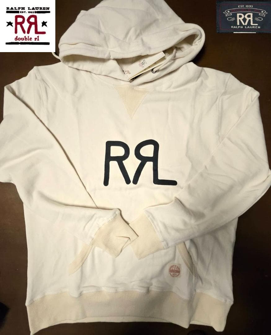 送料無料/新品未使用　Ralph Lauren ダブルRL ホワイトパーカーXL