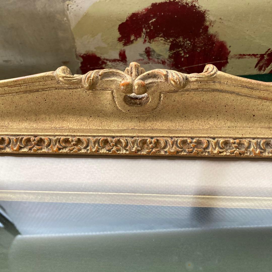 P10号 油彩額縁 ゴールドフレーム 金色 布カバー 箱付き