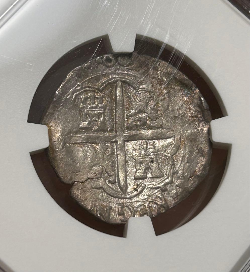最終値下げ　NGC AU58 スペイン　2レアル銀貨　1609年　コブ