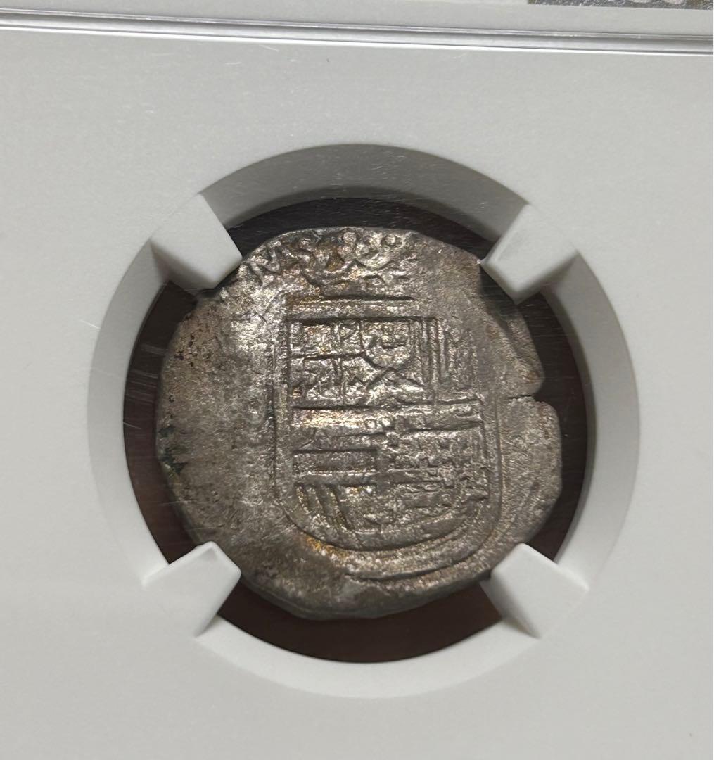 最終値下げ　NGC AU58 スペイン　2レアル銀貨　1609年　コブ