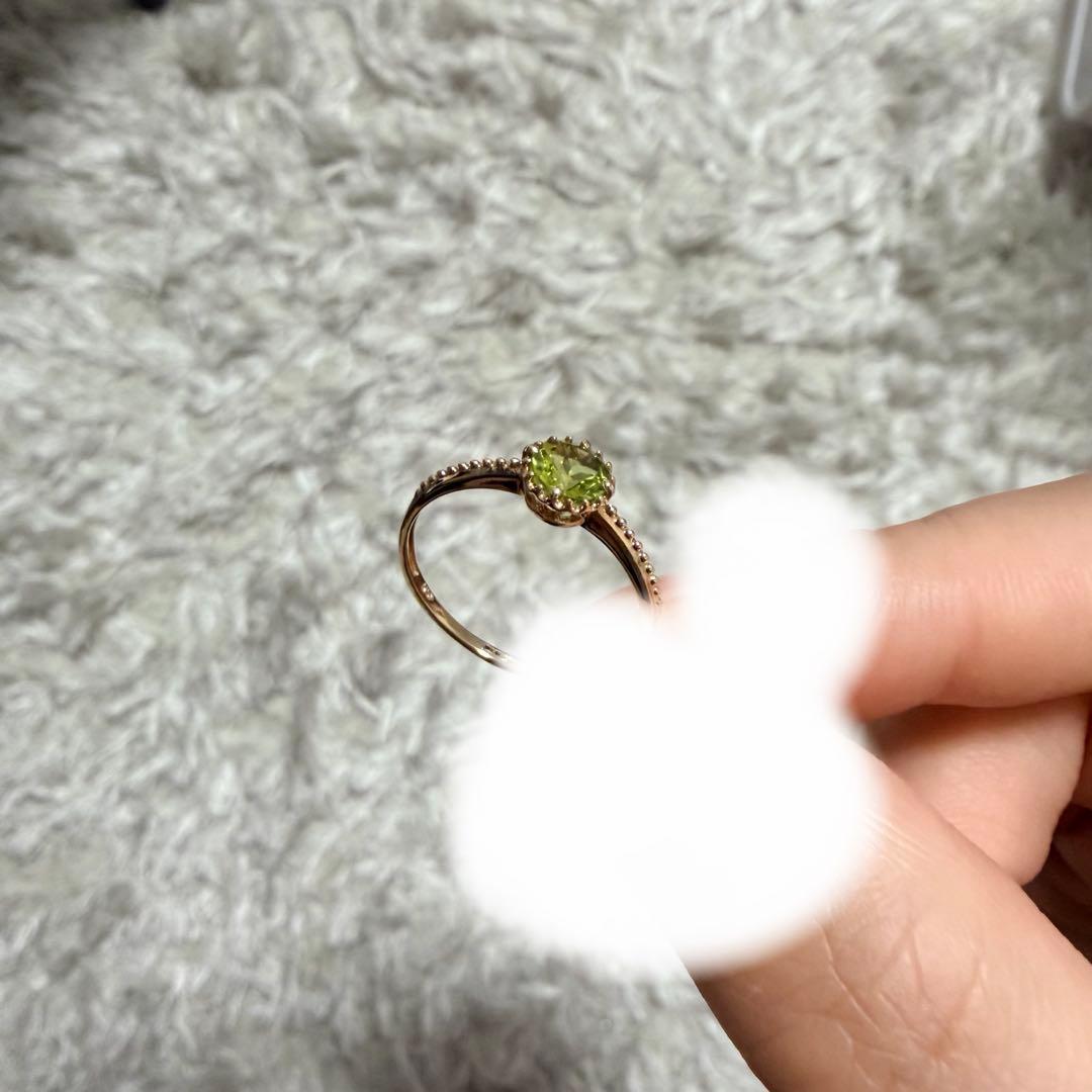 ツツミ　K10YG ペリドット　リング　13号