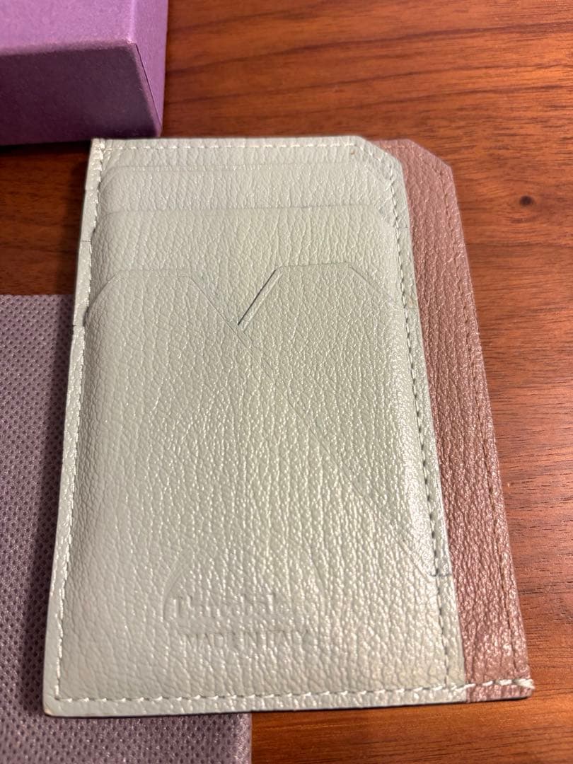 【ラルコバレーノ】 スマートミニウォレット財布 ベージュミントグリーン