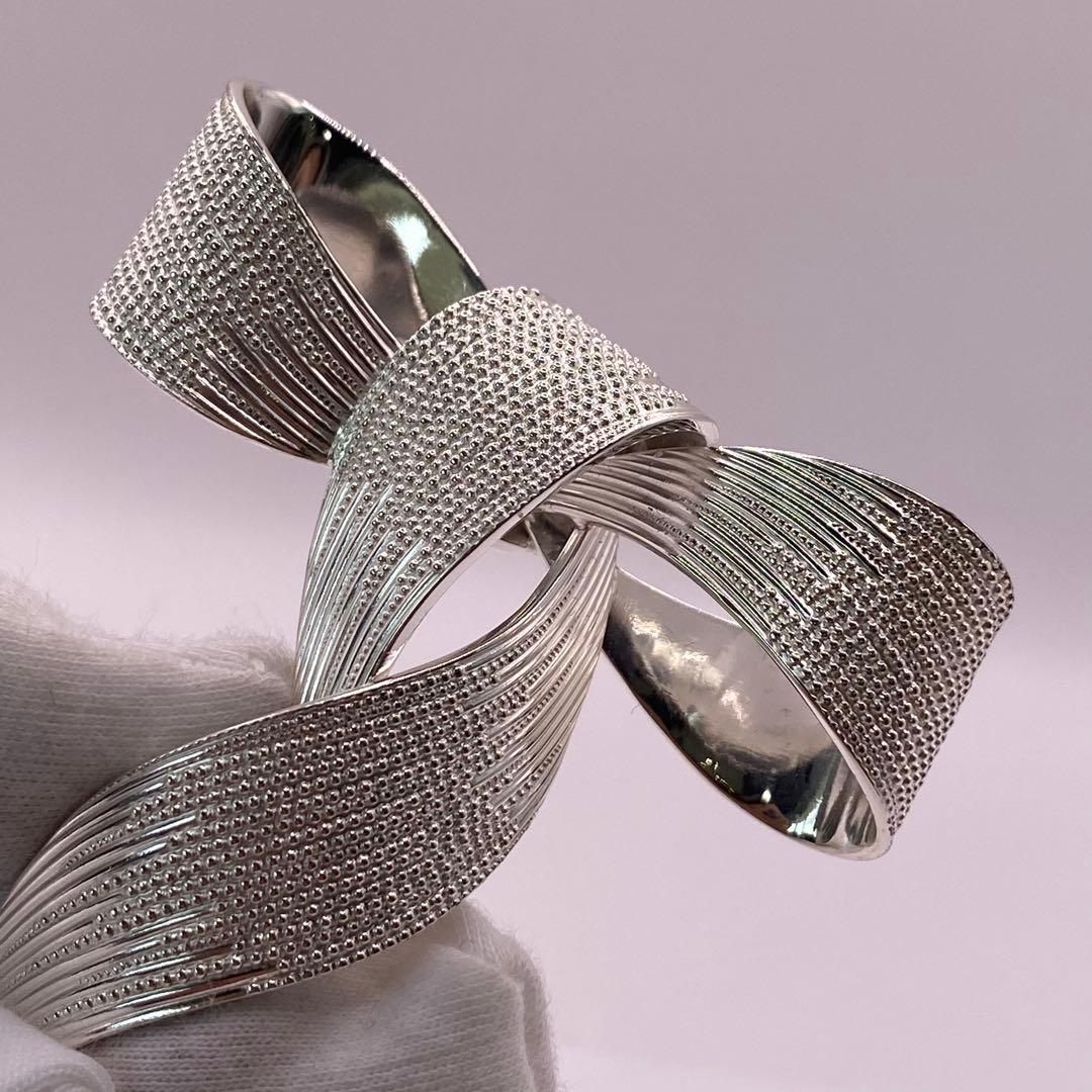 ディオール　シルバー925 リボン　ブローチ