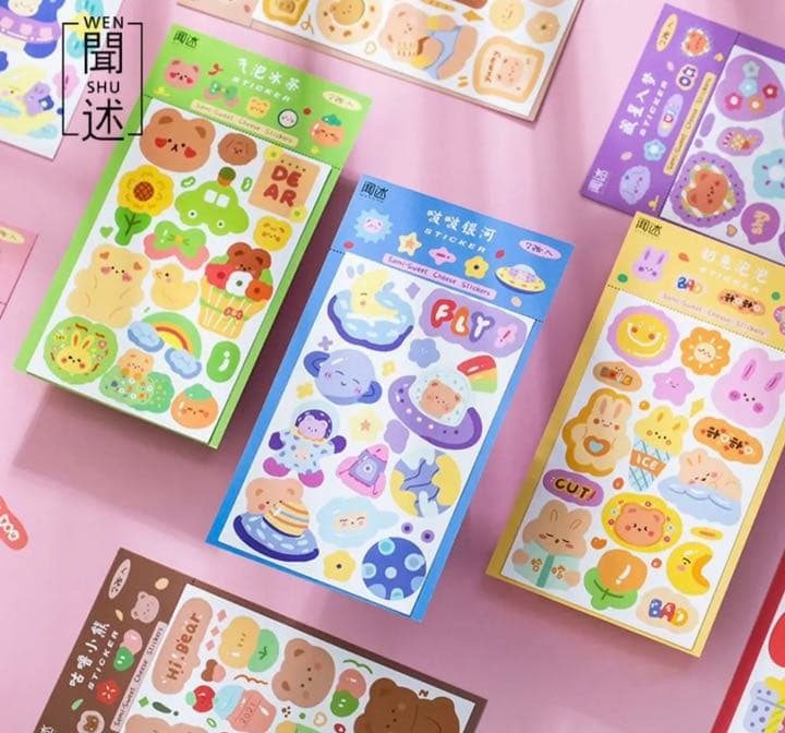 W1270.第二弾☆カラフルアニマル ステッカー 8種セット