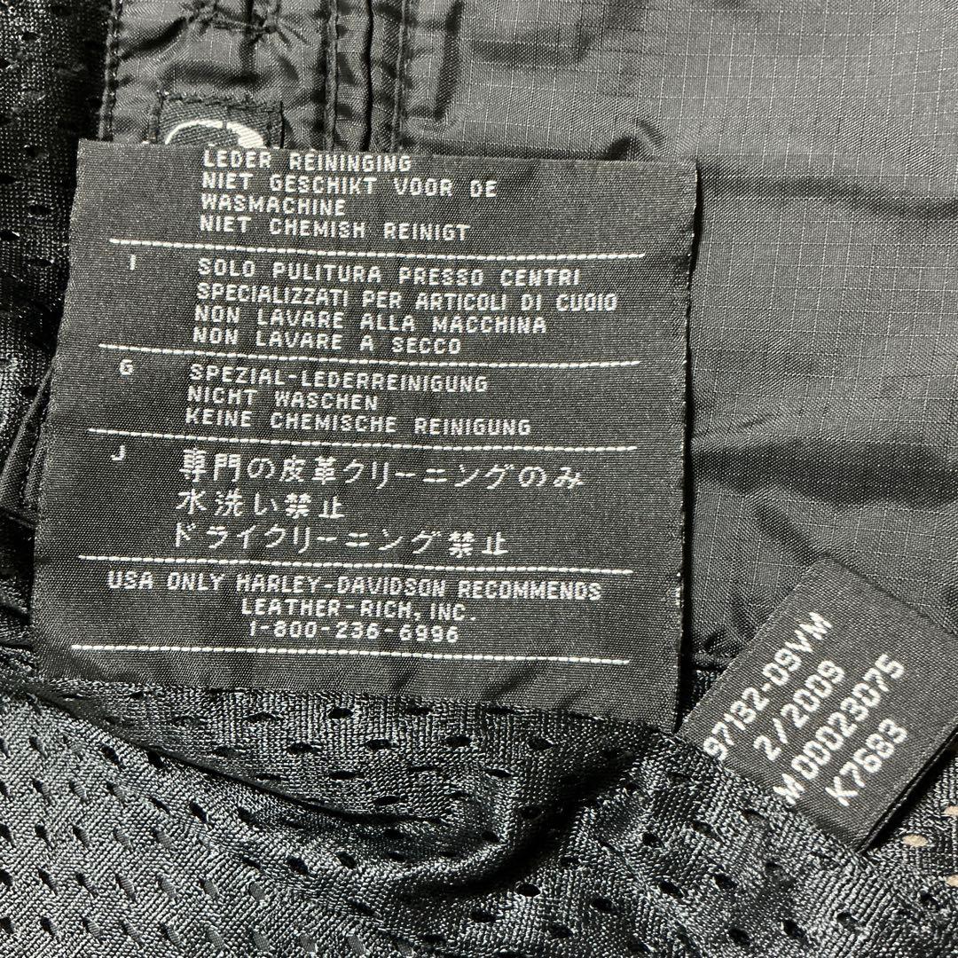 ハーレーダビットソン シングルライダース リアルレザージャケット ブラック L