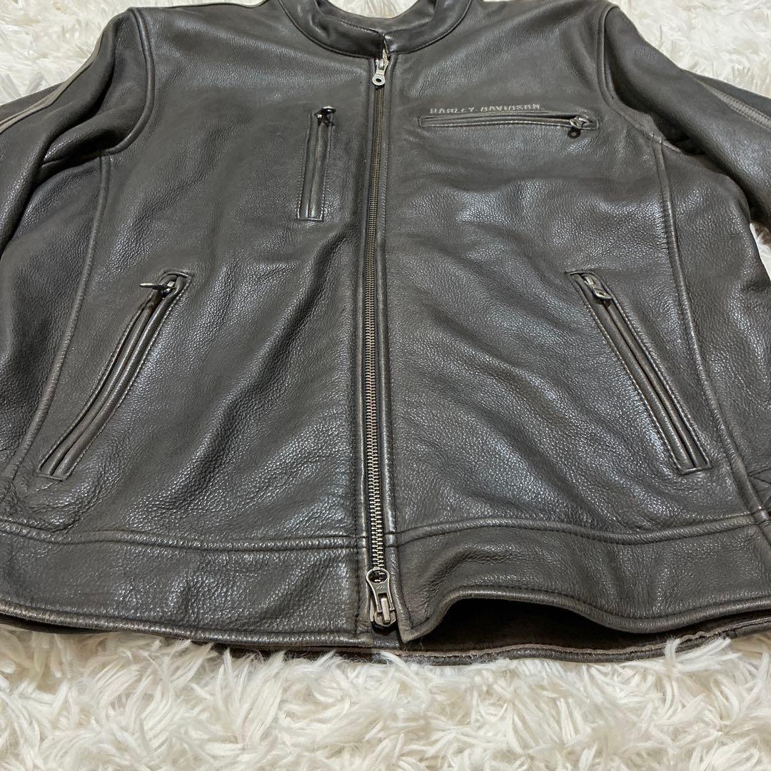 ハーレーダビットソン シングルライダース リアルレザージャケット ブラック L