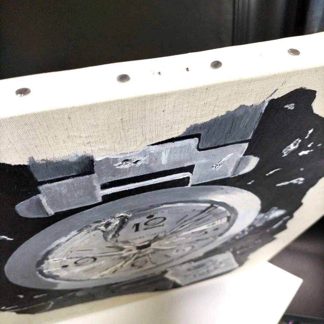 ⭐F10号⭐油彩⭐カッコイイ！時計の絵画⭐ Painting⭐インテリア⭐アート