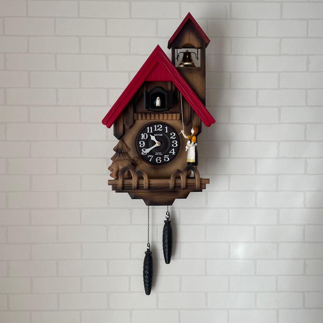 RHYTHM クク時計 ブラウン・レッド
