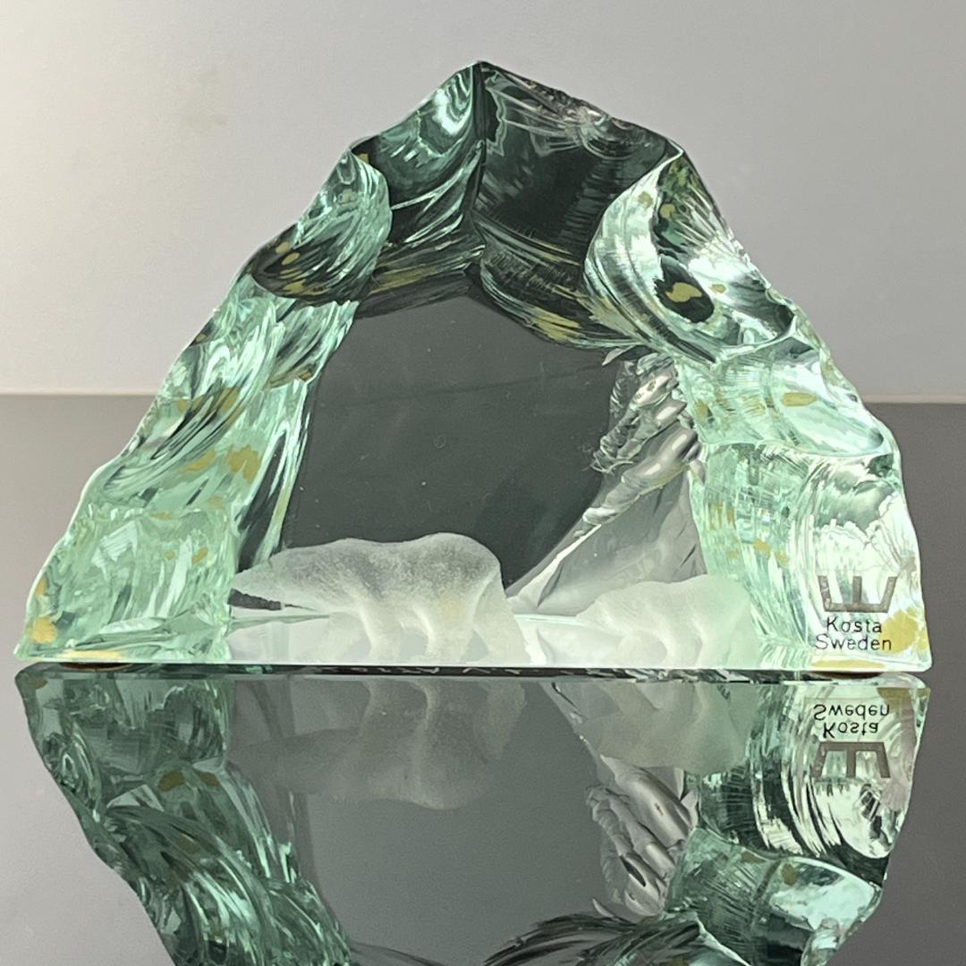 【Kosta Boda】ガラス クマのオブジェ / ペーパーウェイト