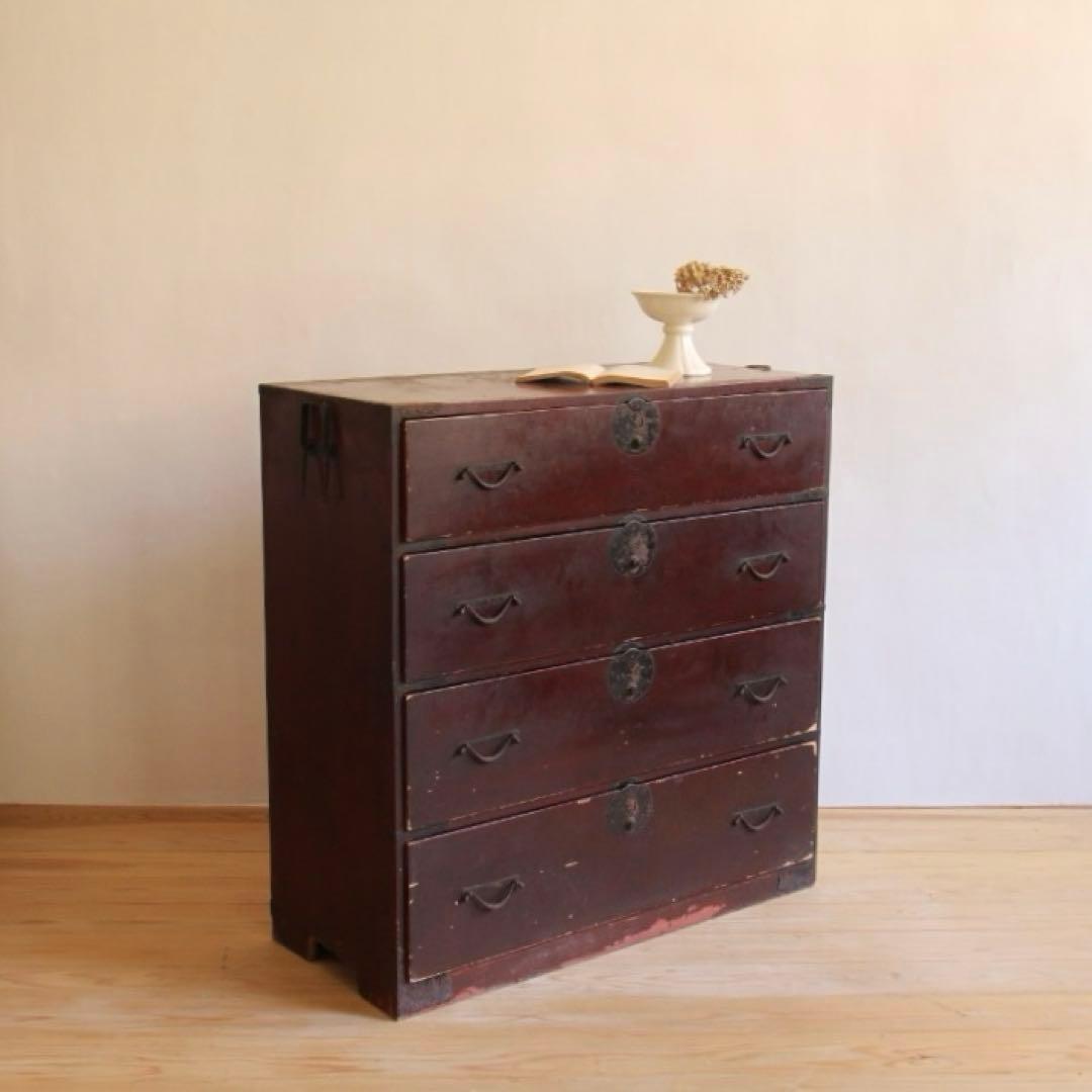 和箪笥　4段　古道具　古家具　ビンテージ　アンティーク　レトロ