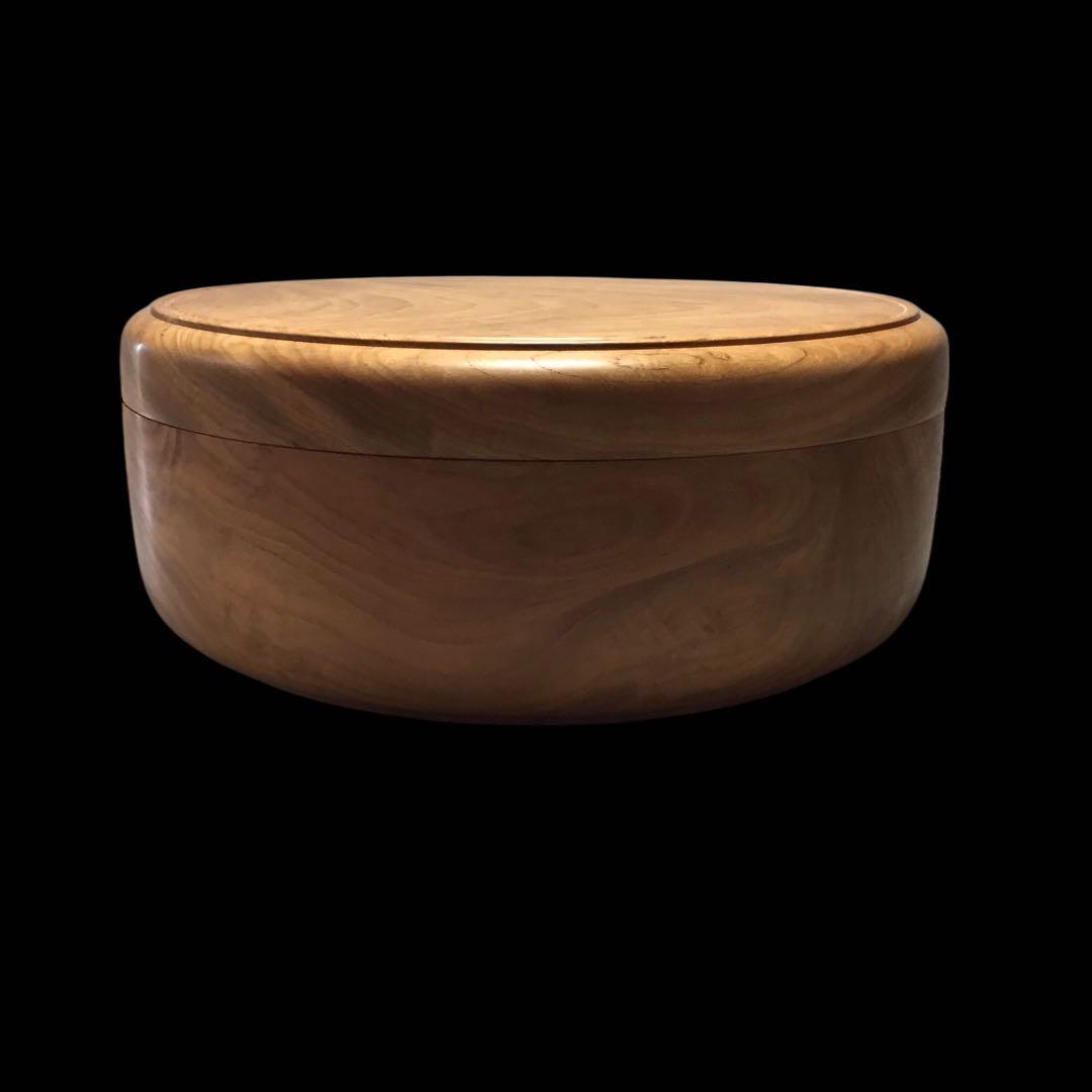 #本欅　木地磨き仕上げ古木蓋物　茶櫃