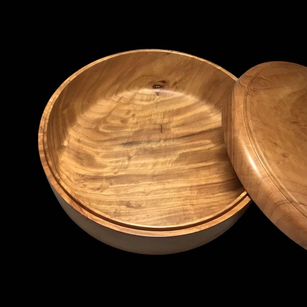 #本欅　木地磨き仕上げ古木蓋物　茶櫃