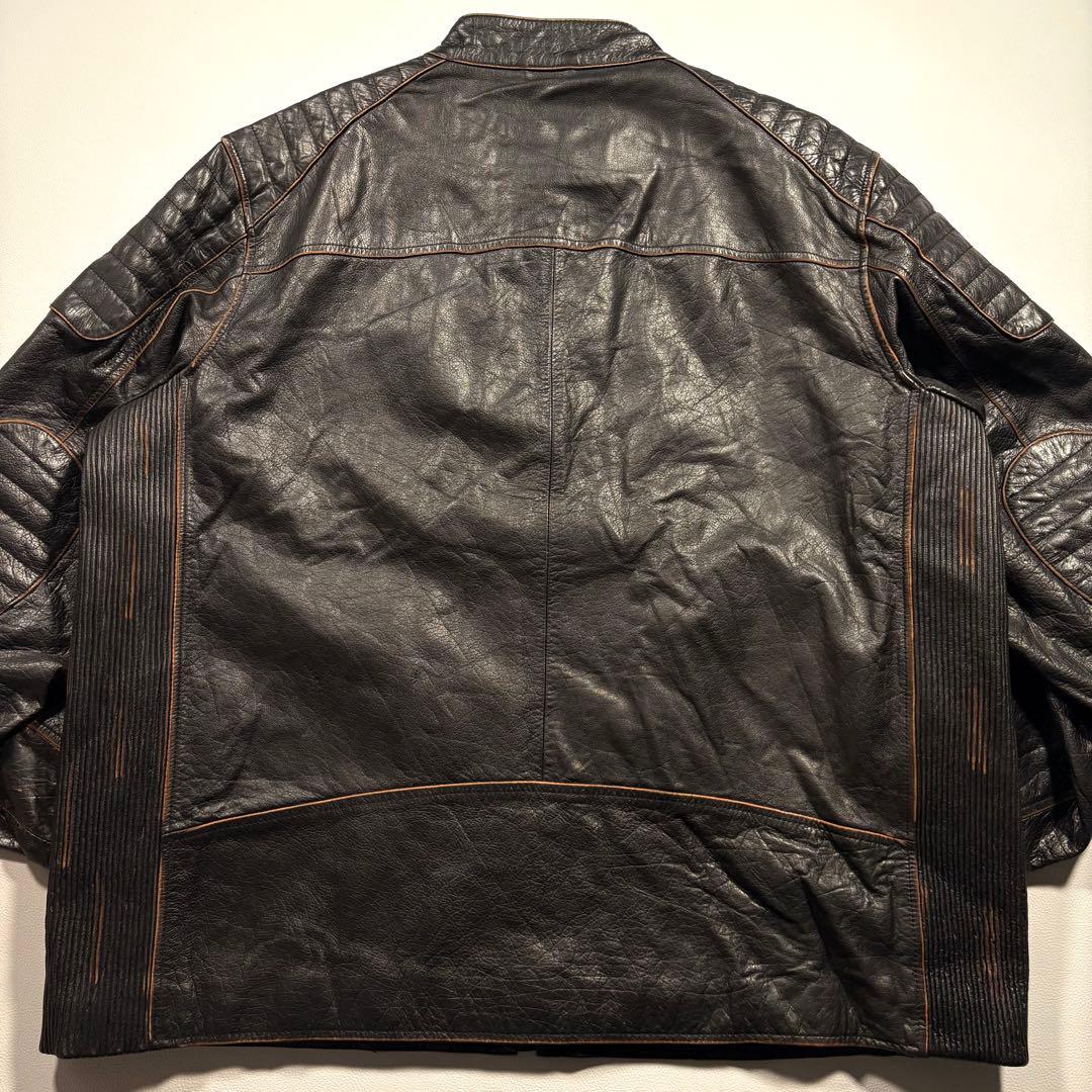 XXL ウィルソンレザー キルティング レザージャケット ライダース 本革 黒