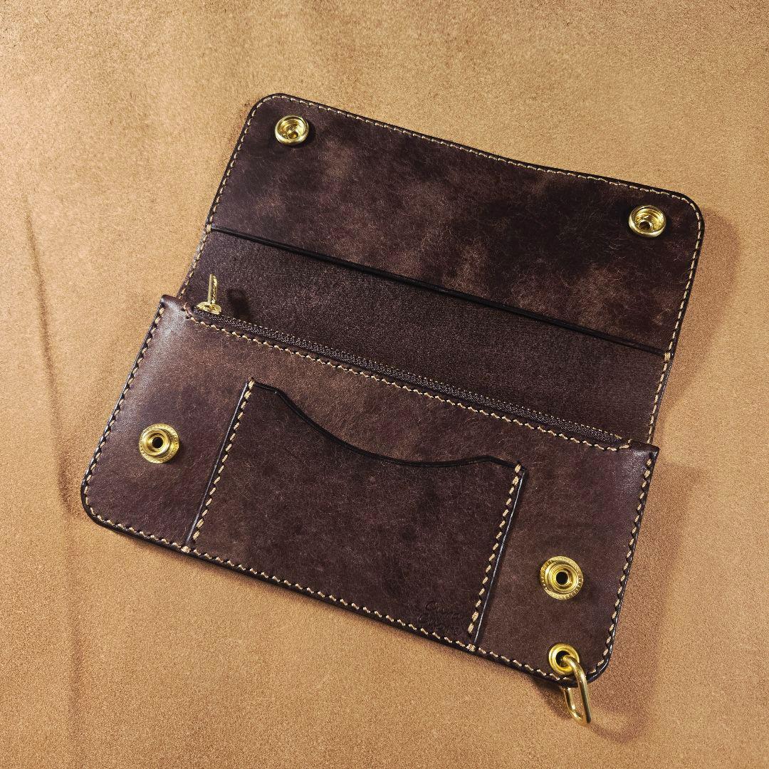 247ロング　トラッカーウォレット　イタリアンレザーMARGOT【ダークブラウン