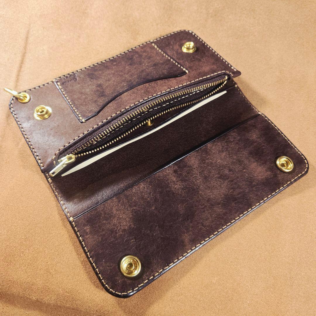 247ロング　トラッカーウォレット　イタリアンレザーMARGOT【ダークブラウン