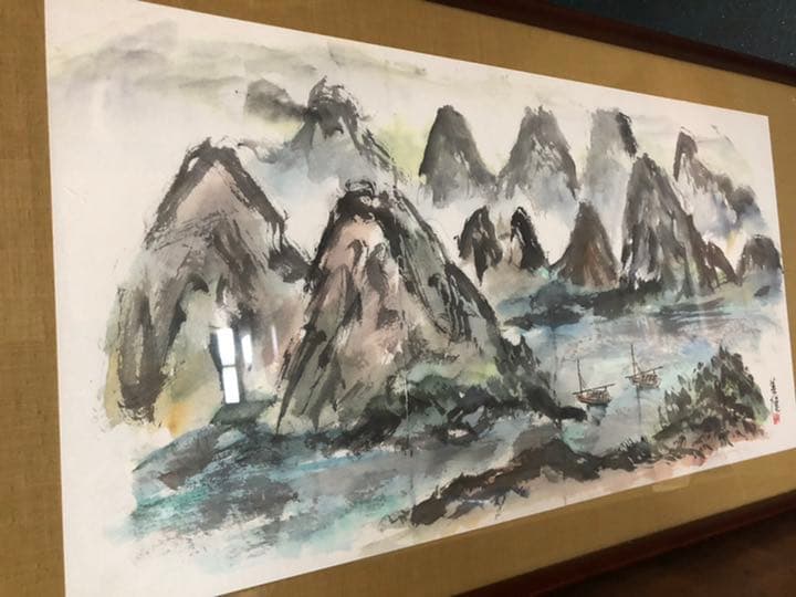 水墨画（額込み）